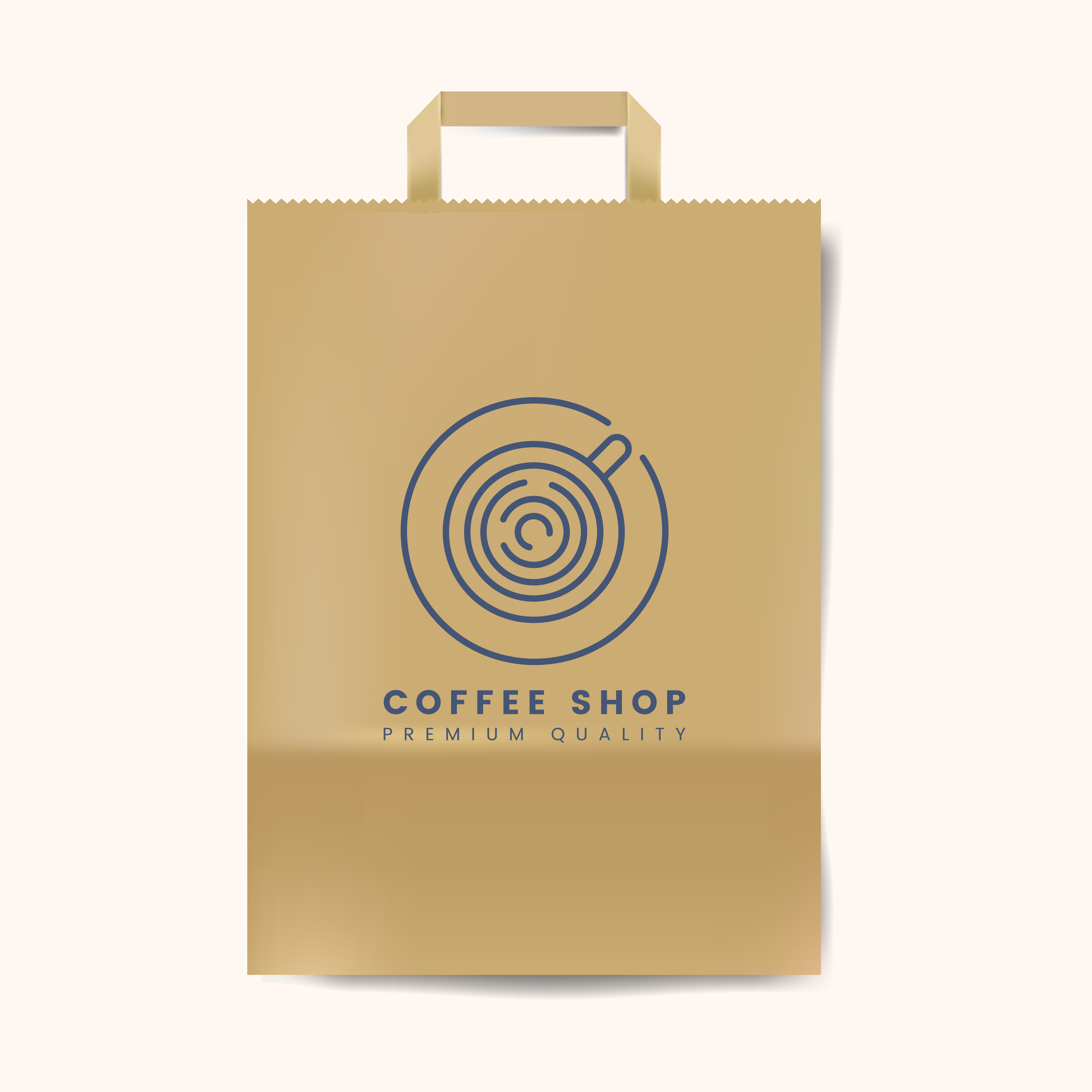 Sac en kraft brun et poignées plates