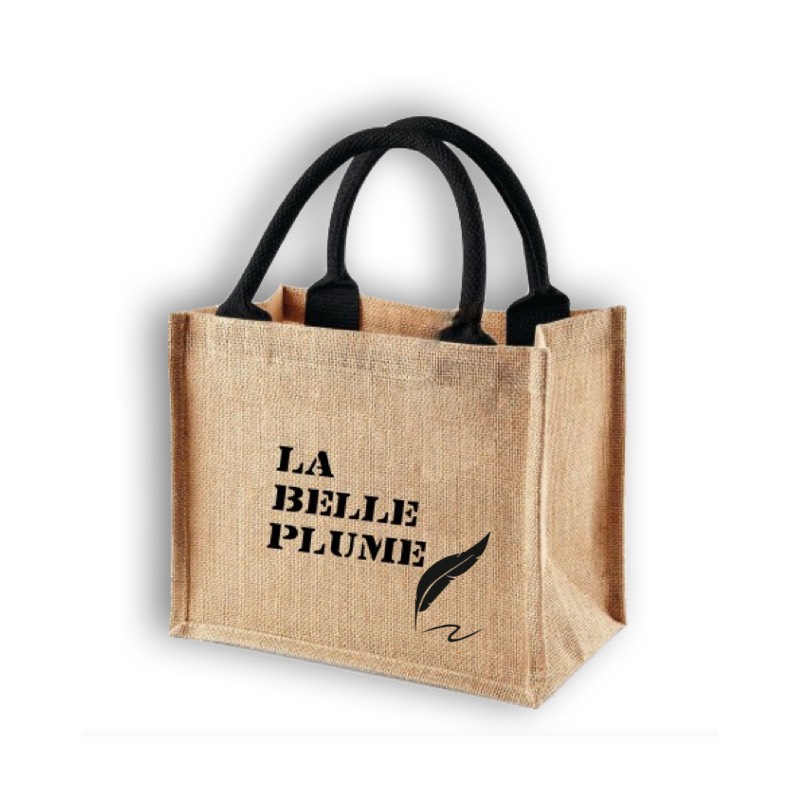 Sac en jute naturel et poignées noires