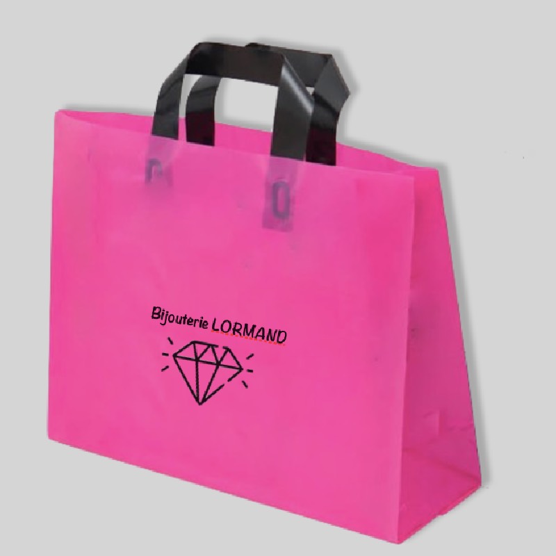 Sac plastique avec poignées souples