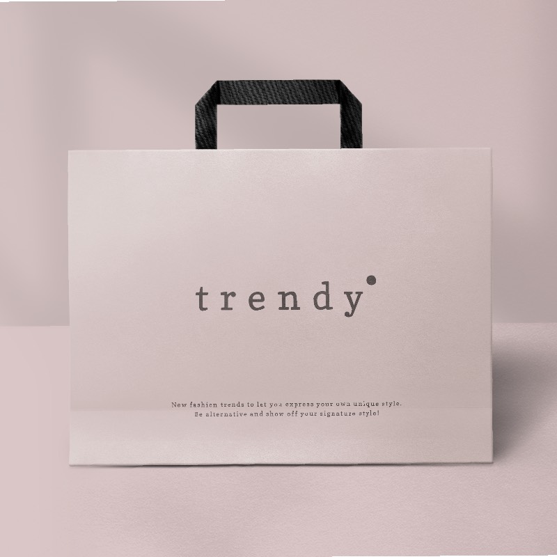 Sac en kraft blanc et poignées plates